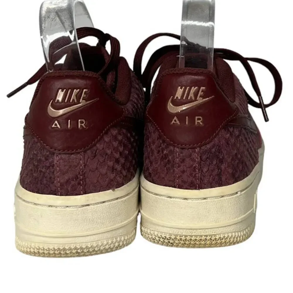NIKE Air Force 1 Maroon Snake Skin SZ 5Y